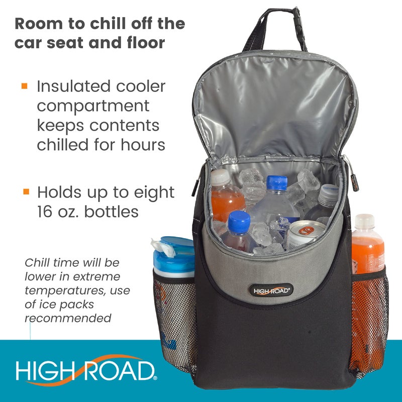 High Road SnackStash Soft Car Cooler Bag for Cold and Hot Food Transport - Insulated Backseat Cooler Bag for Car, SUV, Truck or Van - Portable Soft Cooler with Storage Pocket and Bottle Holders - Image 4